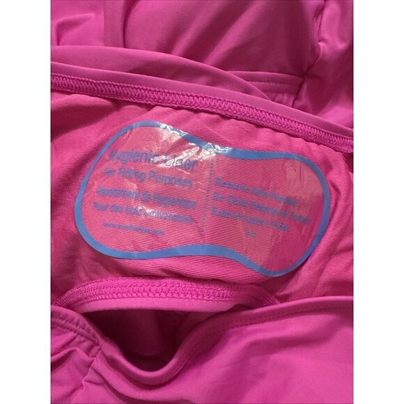 DKNY Size XXL Pink Ruffle Plunge Underwire Tummy-Control One-Piece Swimsuit New - Picture 6 of 6